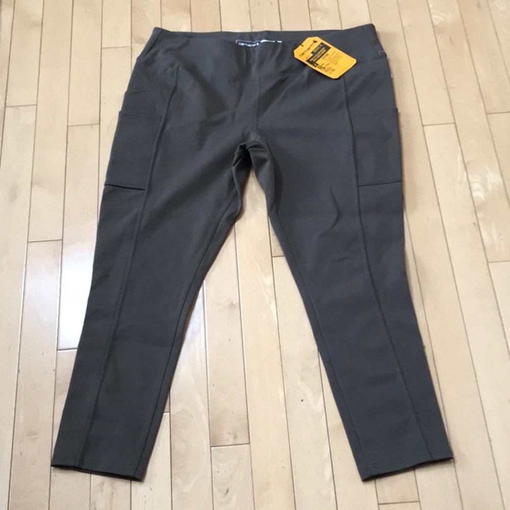 NWT Carhartt olive gray leggings w pockets- 12-14
